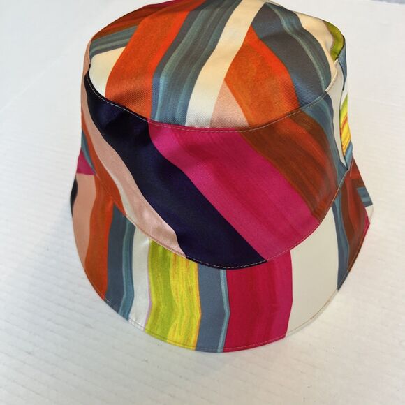 Eugenia Kim OS Charlie Bucket Hat Pink Yellow Brown Blue Linen Blend PackableNWT main image 5